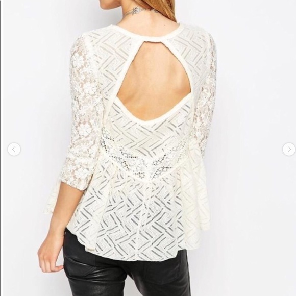 Free People "Gracie" lace top worn once - Picture 2 of 3